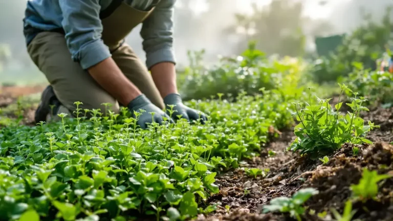 Deze plant bedekt de bodem en beperkt de groei van onkruid, gebruikt door veel moestuiniers in hun moestuinen